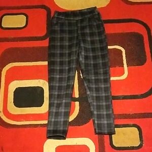 Plaid Black and Gray Pants